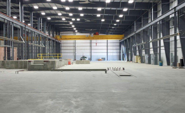 Interior shot of Arkansas Steel building.